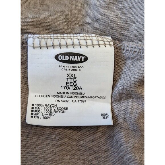 Old Navy Womens Blouse XXL 2XL Taupe Dot Long Sleeve V Neck Lightweight Pleats - Picture 8 of 8